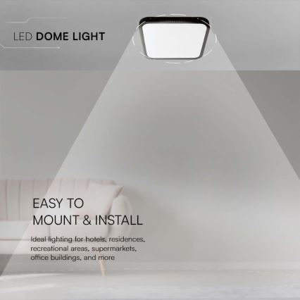 Plafoniera LED da bagno LED/18W/230V 3000K IP44 25x25 cm nero