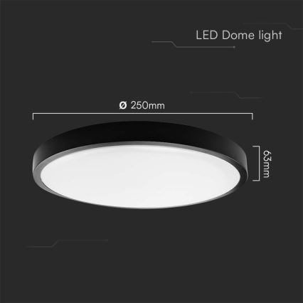 Plafoniera LED da bagno LED/18W/230V 3000K IP44 nero