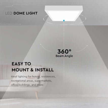 Plafoniera LED da bagno LED/18W/230V 6500K IP44 22,5x22,5 cm bianco