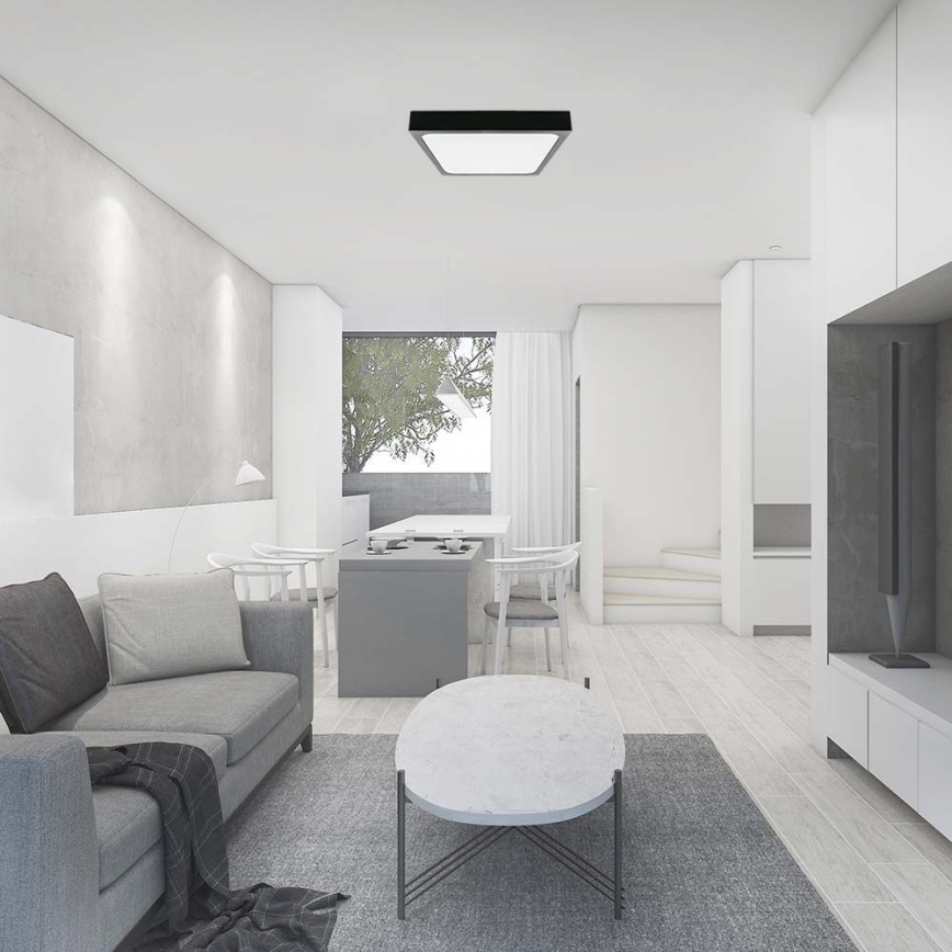 Plafoniera LED da bagno LED/18W/230V 6500K IP44 22,5x22,5 cm nero
