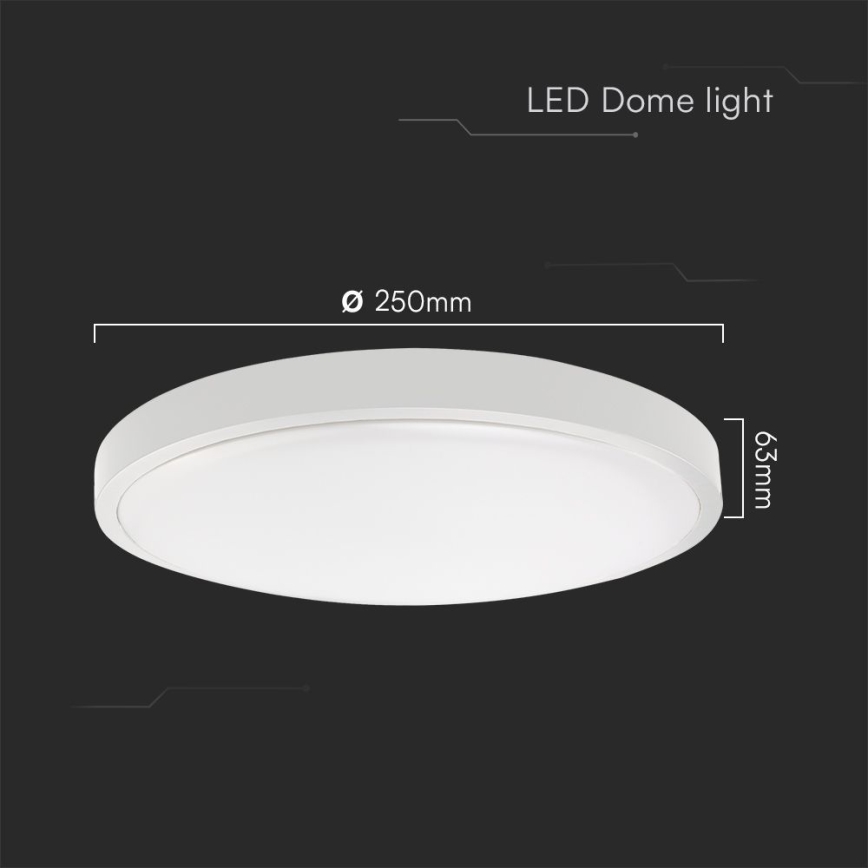 Plafoniera LED da bagno SAMSUNG CHIP LED/18W/230V IP44 6500K diametro 25 cm bianco