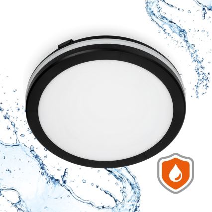 Plafoniera LED da bagno LED/18W/230V 3000/4000/6500K IP65 diametro 30 cm nero