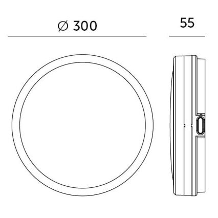 Plafoniera LED da bagno LED/18W/230V 3000/4000/6500K IP65 diametro 30 cm nero