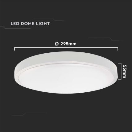Plafoniera LED da bagno LED/24W/230V 3000K IP44 diametro 29,5 cm bianco