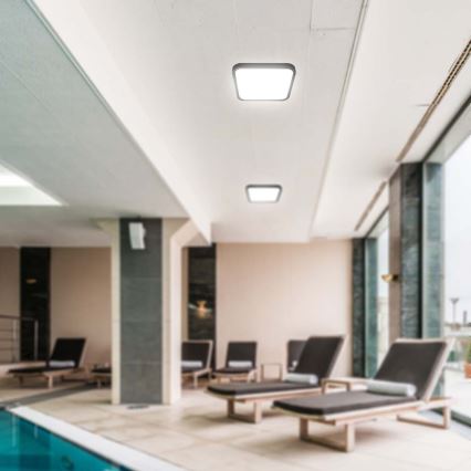 Plafoniera LED da bagno SAMSUNG CHIP LED/24W/230V IP44 6500K 29x29 cm nero