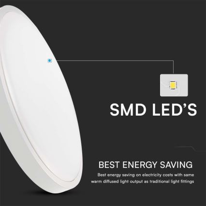 Plafoniera LED da bagno SAMSUNG CHIP LED/24W/230V IP44 6500K diametro 29 cm bianco