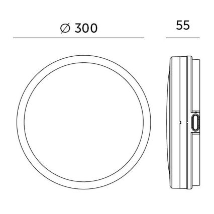 Plafoniera LED da bagno LED/24W/230V 3000/4000/6500K IP65 diametro 30 cm nero