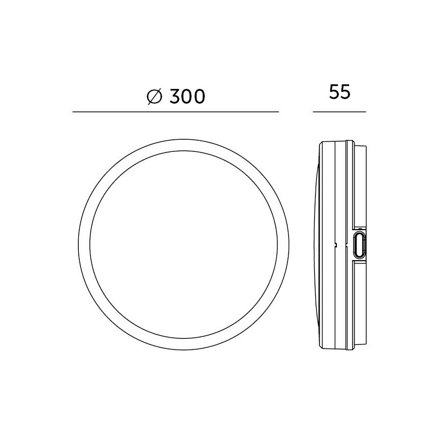 Plafoniera LED da bagno LED/24W/230V 3000/4000/6500K IP65 diametro 30 cm nero