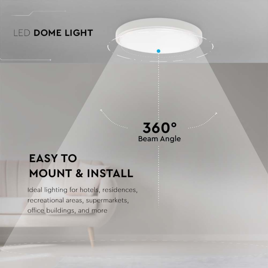 Plafoniera LED da bagno LED/30W/230V 3000K IP44 diametro 42 cm bianco