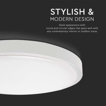 Plafoniera LED da bagno LED/30W/230V 3000K IP44 diametro 42 cm bianco