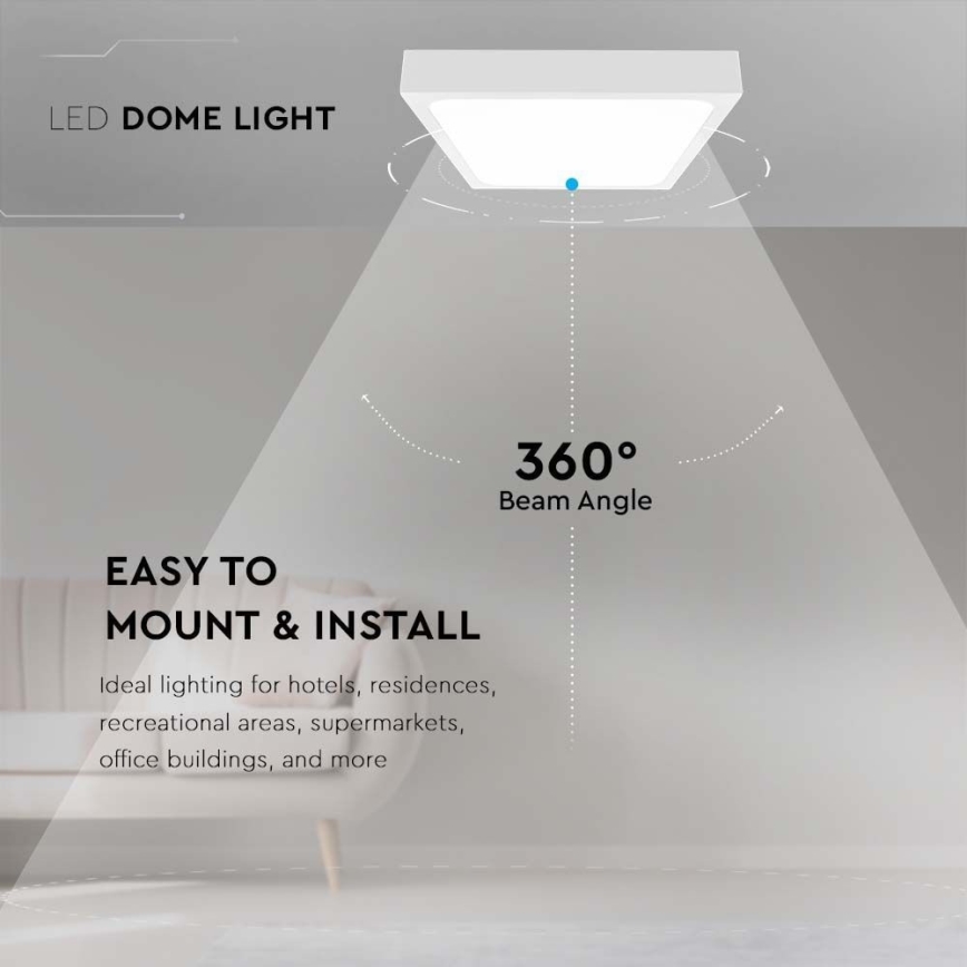 Plafoniera LED da bagno LED/30W/230V 4000K IP44 42x42 cm bianco