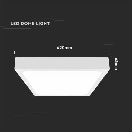 Plafoniera LED da bagno LED/30W/230V 4000K IP44 42x42 cm bianco