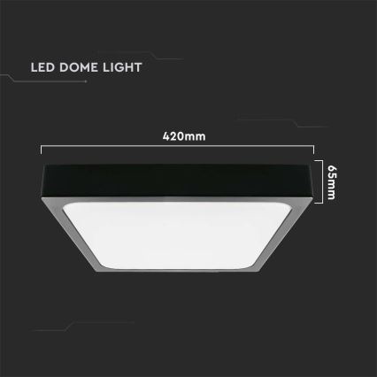 Plafoniera LED da bagno LED/30W/230V 6500K IP44 42x42 cm nero