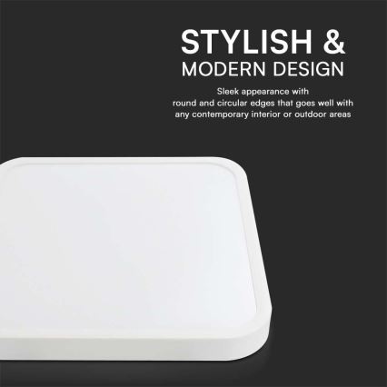 Plafoniera LED da bagno LED/48W/230V 3000K IP44 42x42 cm bianco