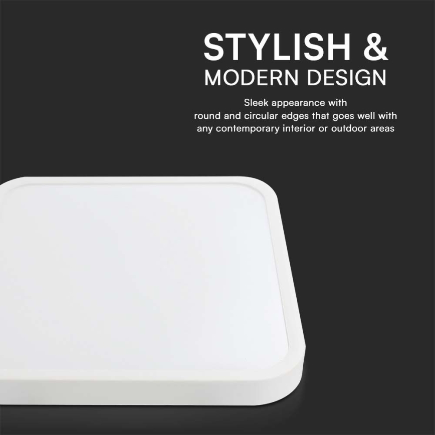 Plafoniera LED da bagno LED/48W/230V 3000K IP44 42x42 cm bianco