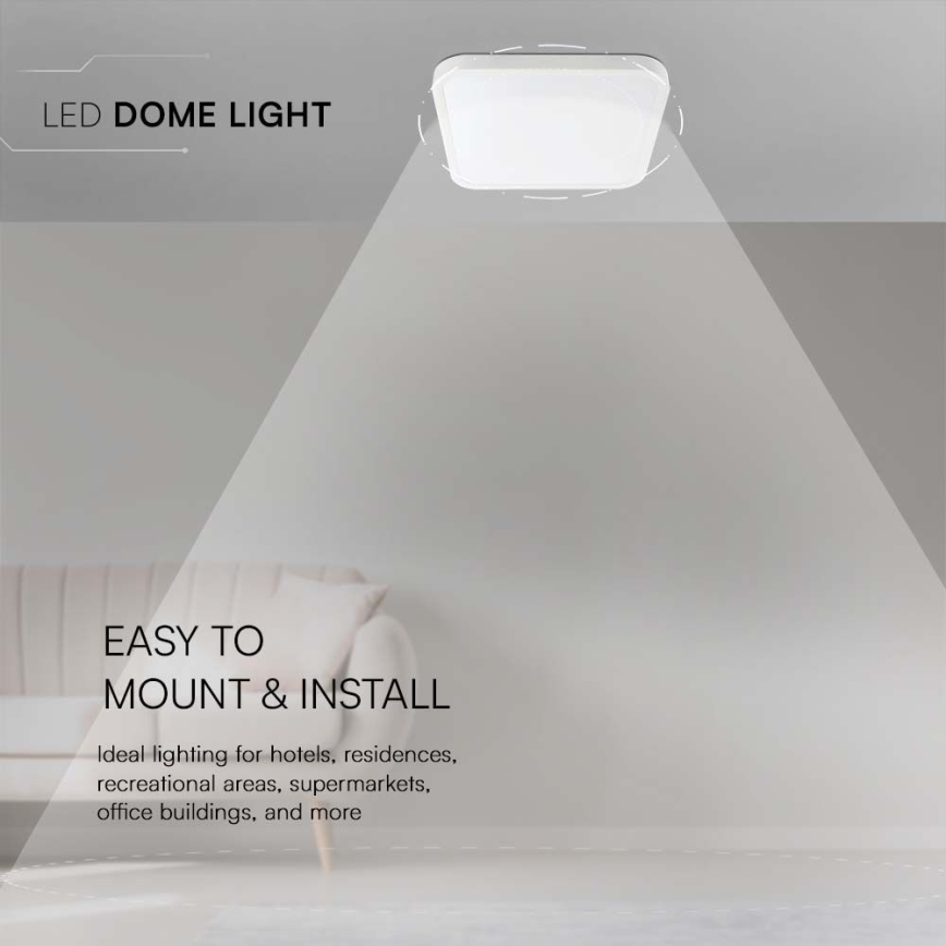 Plafoniera LED da bagno LED/48W/230V 3000K IP44 42x42 cm bianco