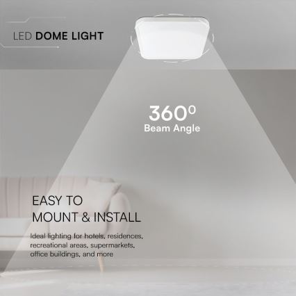 Plafoniera LED da bagno SAMSUNG CHIP LED/48W/230V IP44 4000K 42x42 cm bianco