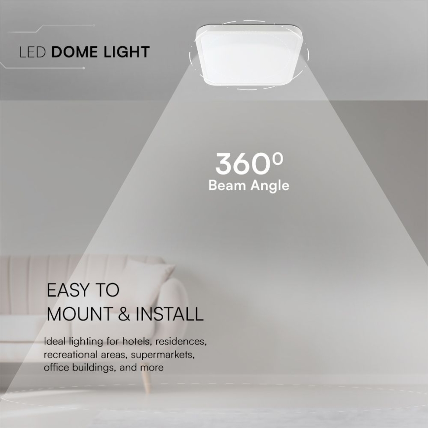 Plafoniera LED da bagno SAMSUNG CHIP LED/48W/230V IP44 4000K 42x42 cm bianco