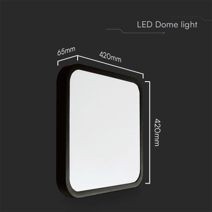 Plafoniera LED da bagno SAMSUNG CHIP LED/48W/230V IP44 4000K 42x42 cm nero