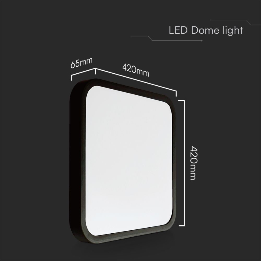 Plafoniera LED da bagno SAMSUNG CHIP LED/48W/230V IP44 4000K 42x42 cm nero