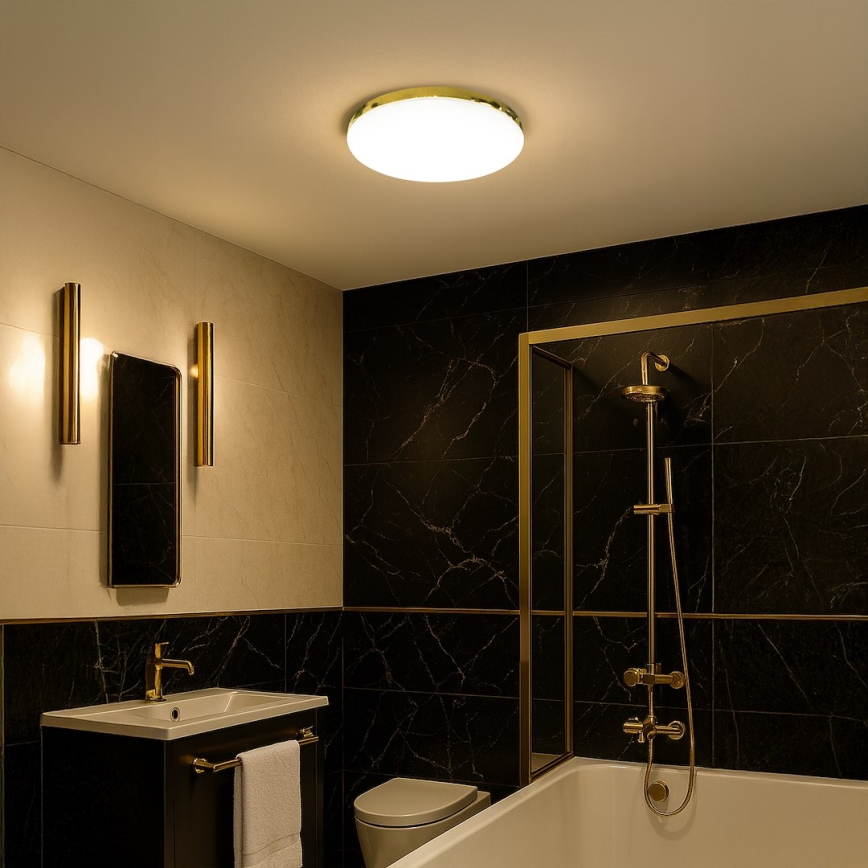 Plafoniera LED da bagno MAYA LED/15W/230V diametro 33 cm IP44 oro