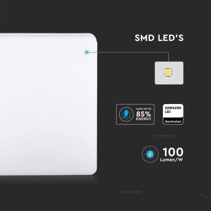 Plafoniera LED da bagno SAMSUNG CHIP LED/15W/230V 6500K IP44 20x20 cm