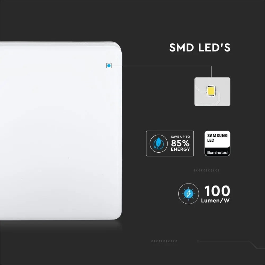 Plafoniera LED da bagno SAMSUNG CHIP LED/15W/230V 6500K IP44 20x20 cm