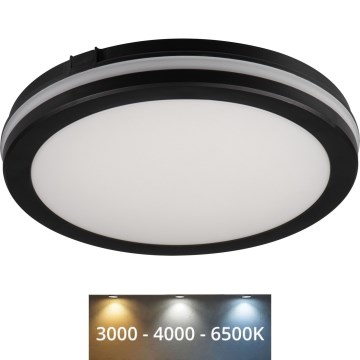 Plafoniera LED da esterno BENO E LED/12W/230V 3000/4000/6500K diametro 20 cm IP65 nero