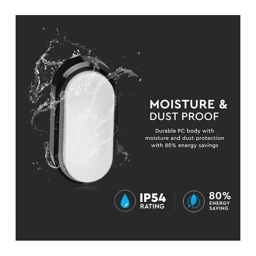 Plafoniera LED da esterno LED/8W/230V IP54 nera