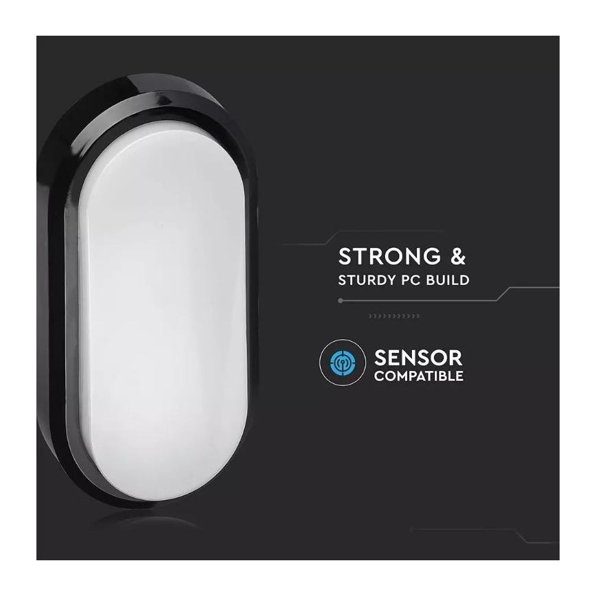 Plafoniera LED da esterno LED/8W/230V IP54 nera