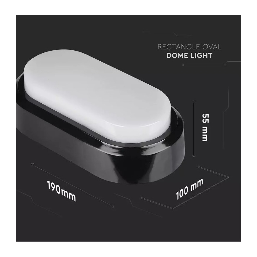 Plafoniera LED da esterno LED/8W/230V IP54 nera