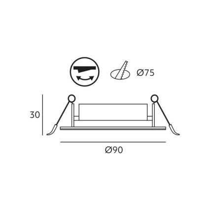 Plafoniera LED da incasso BRINO LED/3/5/7W/230V 3000/4000/6500K bianco