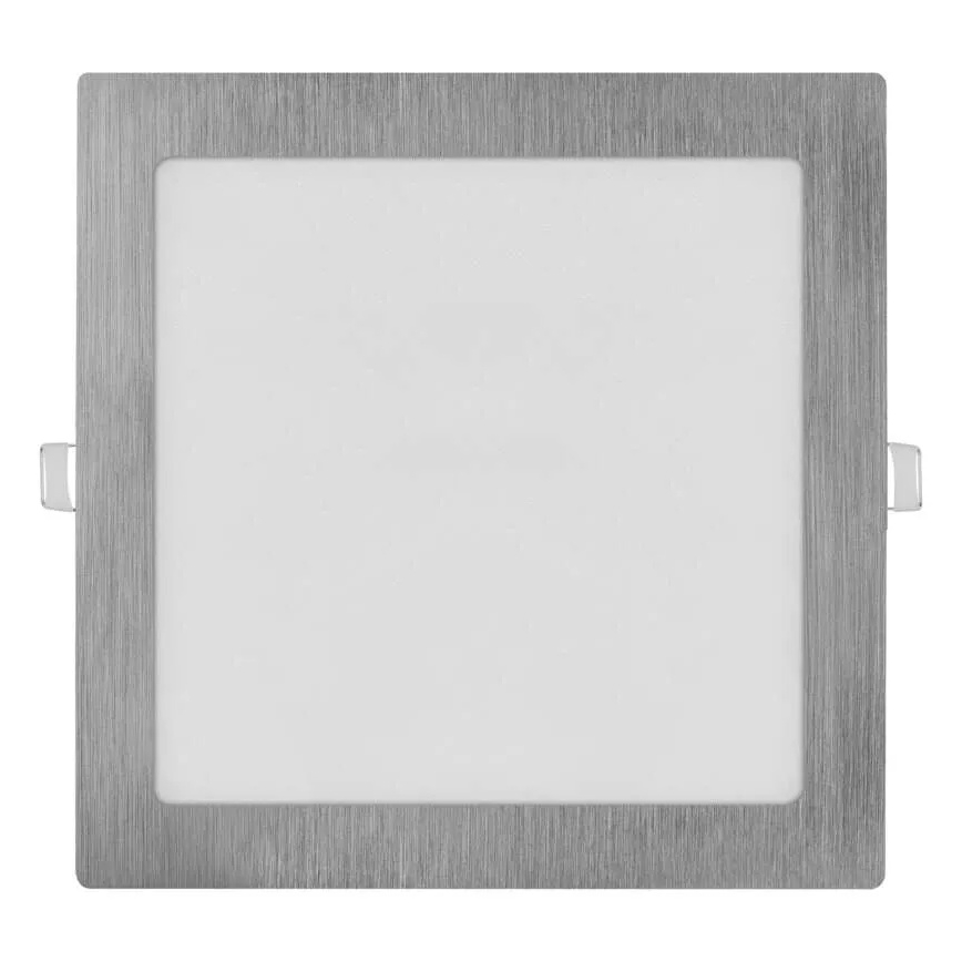 Plafoniera LED da incasso NEXXO LED/18W/230V 3000/3500/4000K argento 22,5x22,5 cm