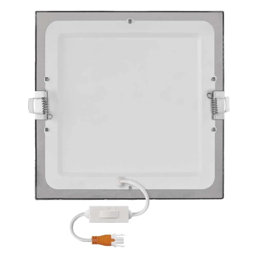 Plafoniera LED da incasso NEXXO LED/18W/230V 3000/3500/4000K argento 22,5x22,5 cm
