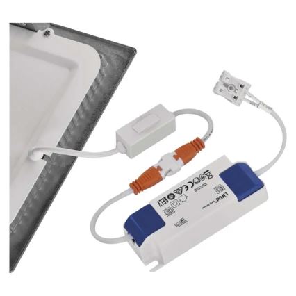 Plafoniera LED da incasso NEXXO LED/18W/230V 3000/3500/4000K argento 22,5x22,5 cm