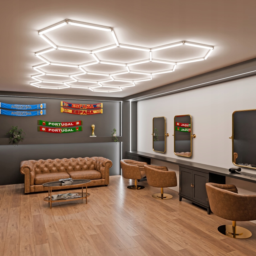 Plafoniera LED dimmerabile HEXAGON LED/456W/85-265V 5000K 234x420 cm CRI 90 IP54 bianca