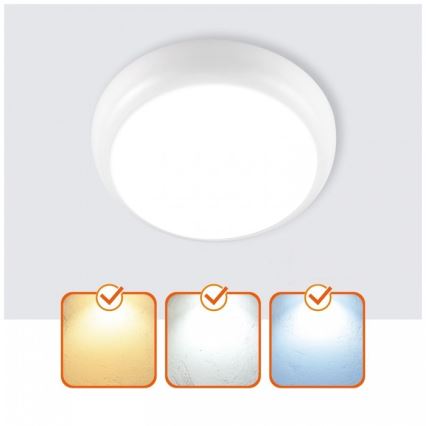 Plafoniera LED per bagno DEFENDER LED/12/18/24W/230V 3000/4000/6500K IP65 Ø 30 cm bianco