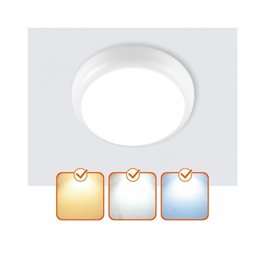 Plafoniera LED per bagno DEFENDER LED/12/18/24W/230V 3000/4000/6500K IP65 Ø 30 cm bianco