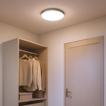 Plafoniera LED da soffitto per bagno MAYA, 15W LED, 230V, Ø 33 cm, IP44, cromo lucido
