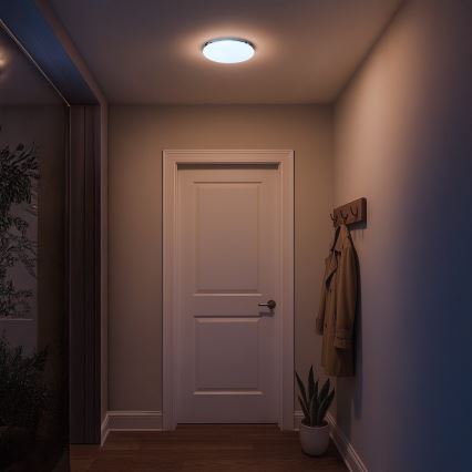 Plafoniera LED da soffitto per bagno MAYA, 15W LED, 230V, Ø 33 cm, IP44, cromo lucido