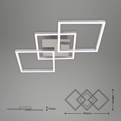 Plafoniera LED dimmerabile 36W/230V 3000K cromo satinato