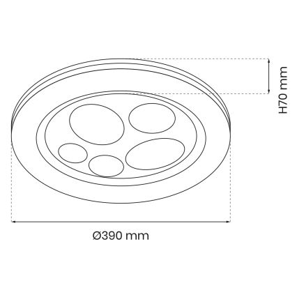 Plafoniera LED dimmerabile BUBBLES LED/48W/230V + Telecomando