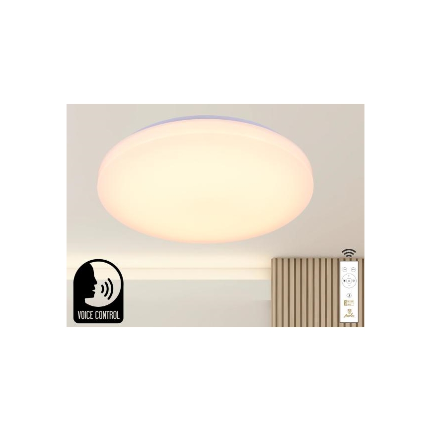 Plafoniera LED dimmerabile con controllo vocale OPAL LED/48W/230V 2700-6500K bianco + telecomando
