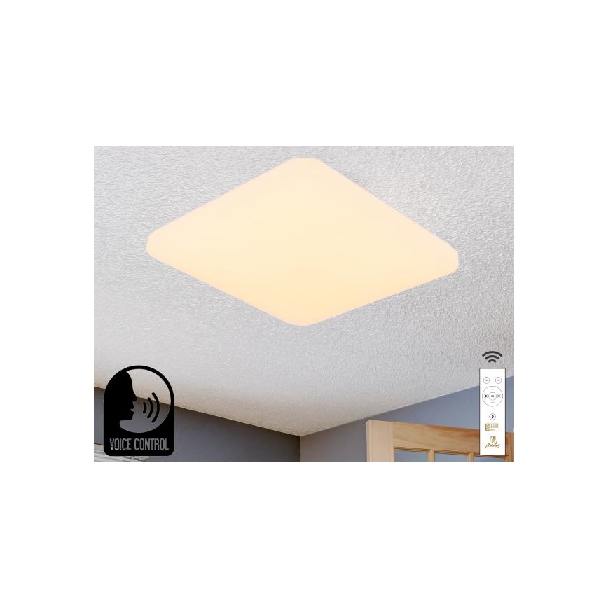 Plafoniera LED dimmerabile con controllo vocale OPAL LED/48W/230V 2700-6500K bianco + telecomando