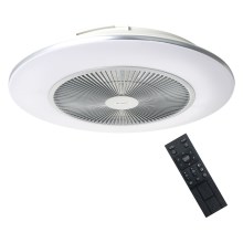 Plafoniera LED dimmerabile con ventilatore ARIA LED/38W/230V 3000-6000K argento + telecomando
