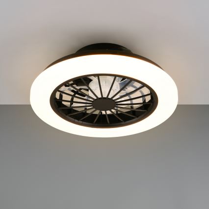 Plafoniera dimmerabile LED RGBW con ventilatore GHANA LED/24W/230V 3000-6500K bianco/nero + telecomando