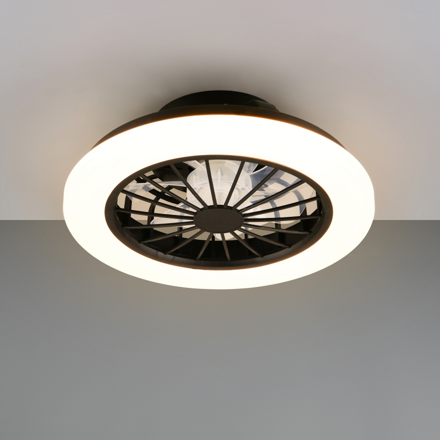 Plafoniera dimmerabile LED RGBW con ventilatore GHANA LED/24W/230V 3000-6500K bianco/nero + telecomando