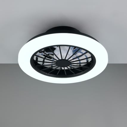 Plafoniera dimmerabile LED RGBW con ventilatore GHANA LED/24W/230V 3000-6500K bianco/nero + telecomando