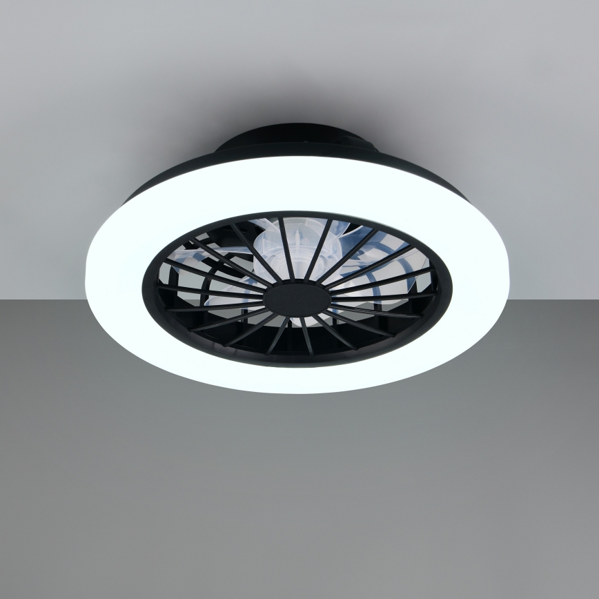 Plafoniera dimmerabile LED RGBW con ventilatore GHANA LED/24W/230V 3000-6500K bianco/nero + telecomando