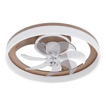 Plafoniera LED dimmerabile con ventilatore LED/40W/230V 3000-6500K marrone/bianco + telecomando